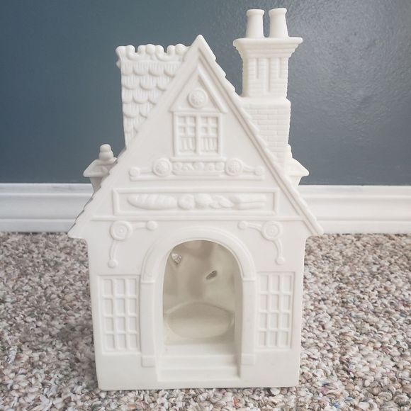 VINTAGE Partylite Christmas carol house ivory white candle tealight holder - Picture 3 of 4